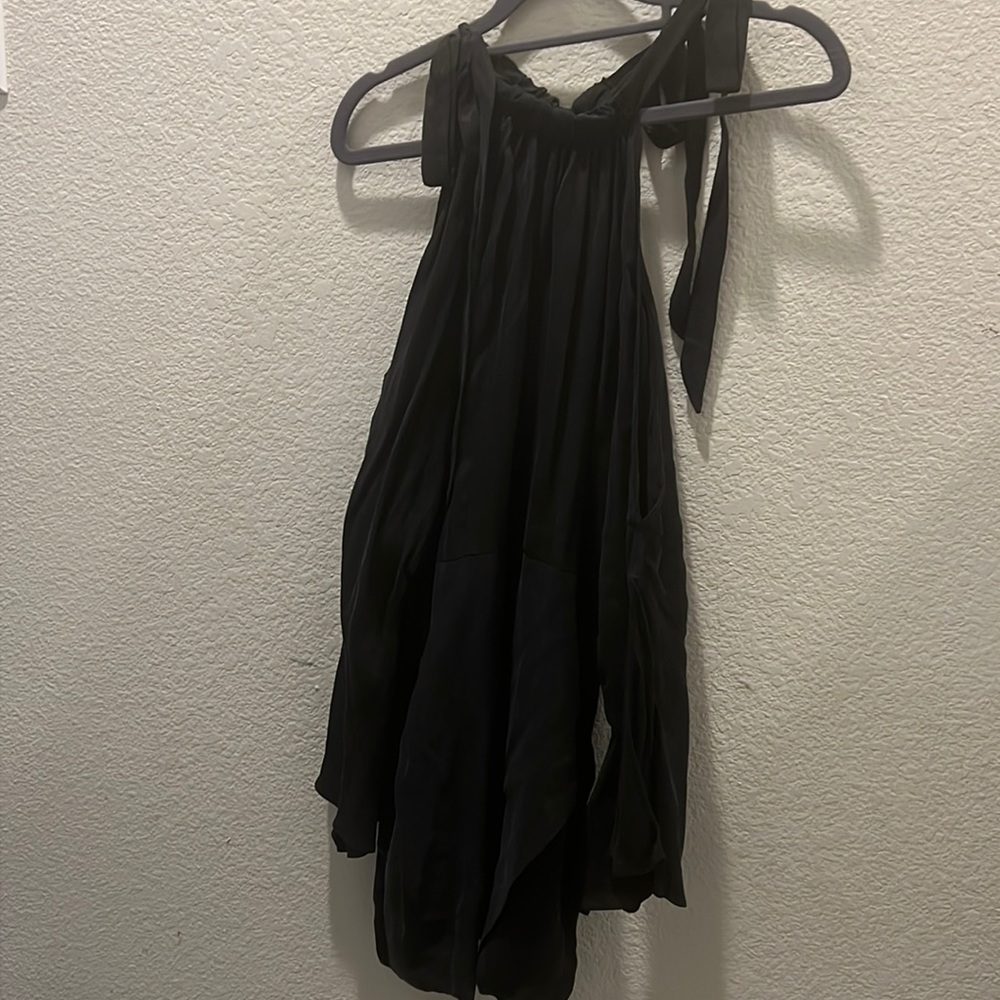 Really hard to show but off the shoulder long sleeve silk black dress